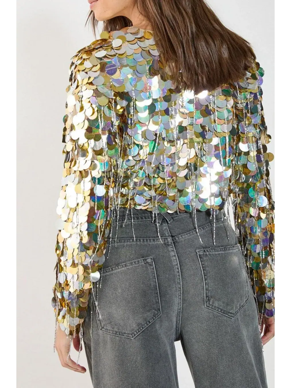 Женская куртка Disc Tassel Trophy Nasty Gal — изображение 6 из 8, золото