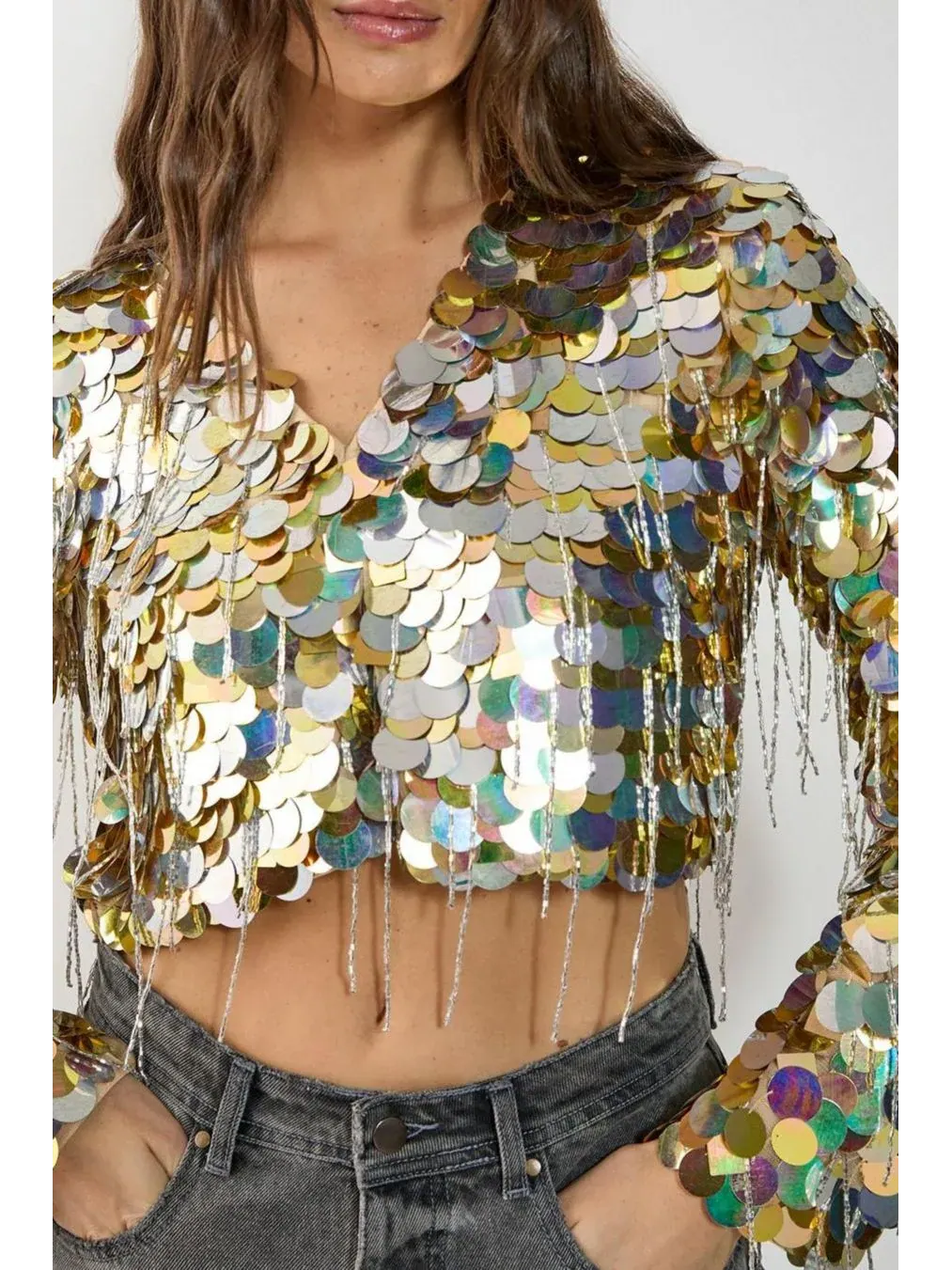 Женская куртка Disc Tassel Trophy Nasty Gal — изображение 8 из 8, золото