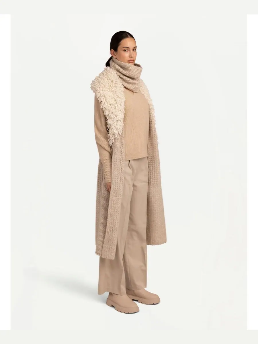 Женский кашемировый жилет с петлевой строчкой Gobi Cashmere — изображение 3 из 6, серый