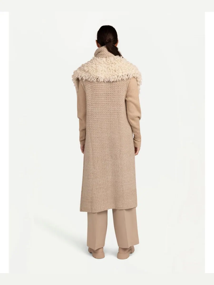 Женский кашемировый жилет с петлевой строчкой Gobi Cashmere — изображение 4 из 6, серый