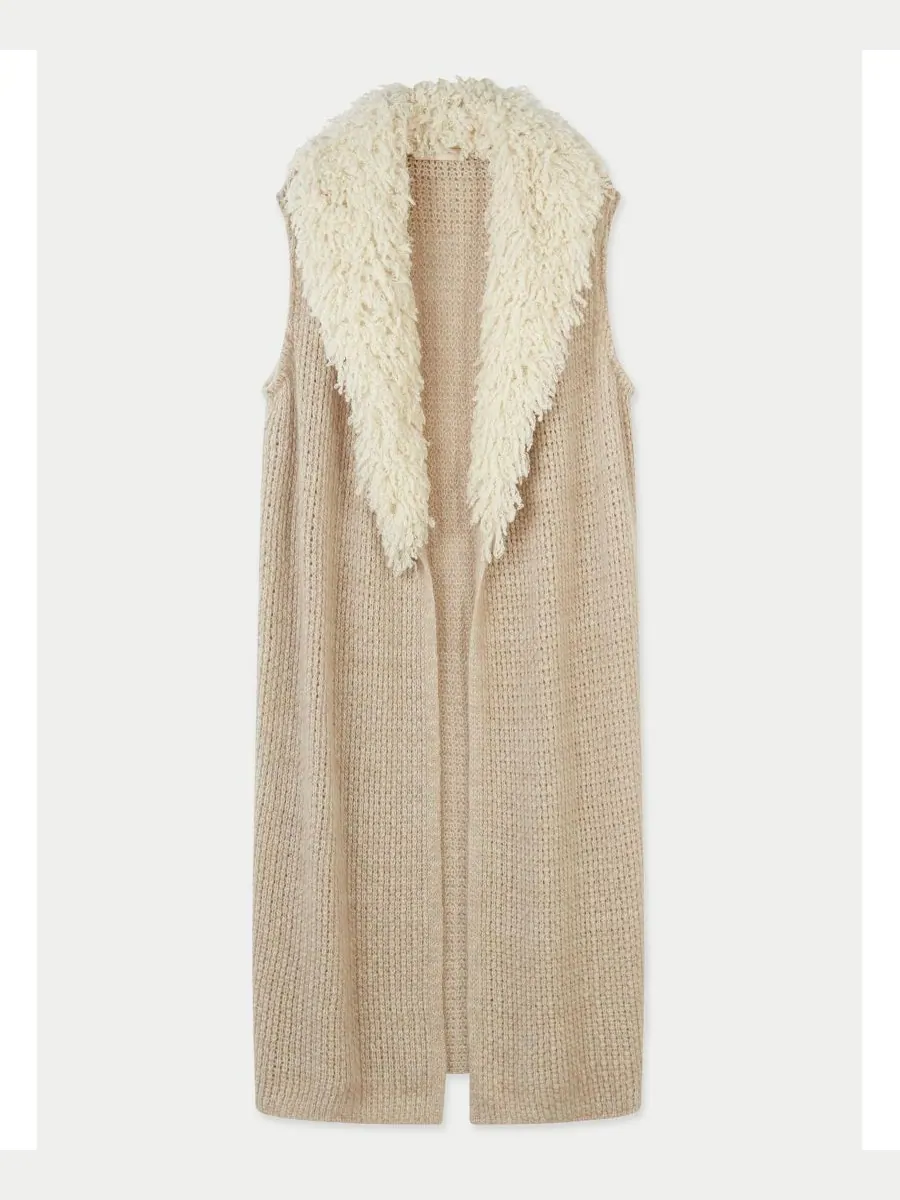 Женский кашемировый жилет с петлевой строчкой Gobi Cashmere — изображение 6 из 6, серый