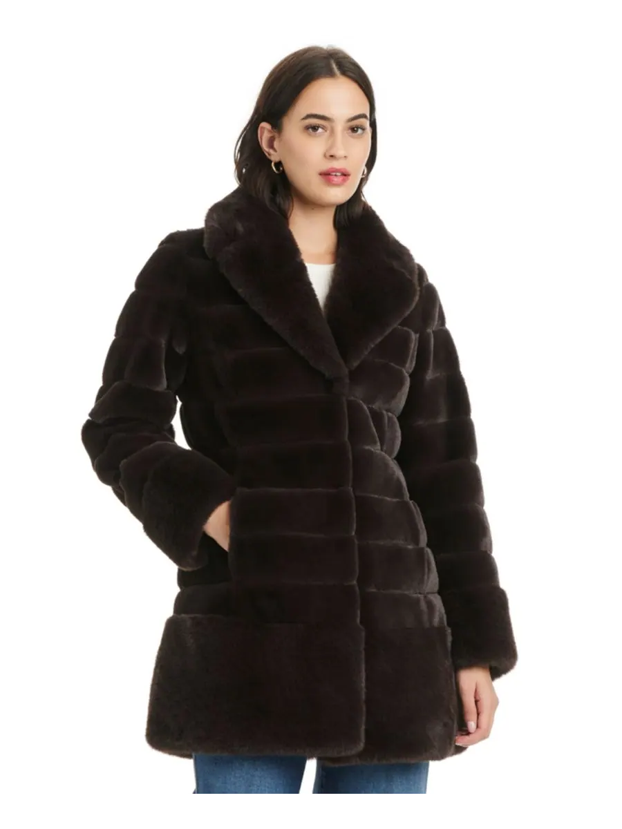 Женское пальто с воротником-стойкой из искусственного меха, размеры P/XXS-XXL Jones New York