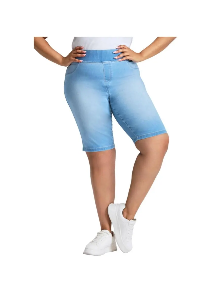 Женские джинсовые шорты Butter Denim Pull On Short AVENUE — изображение 1 из 3, светлая стирка