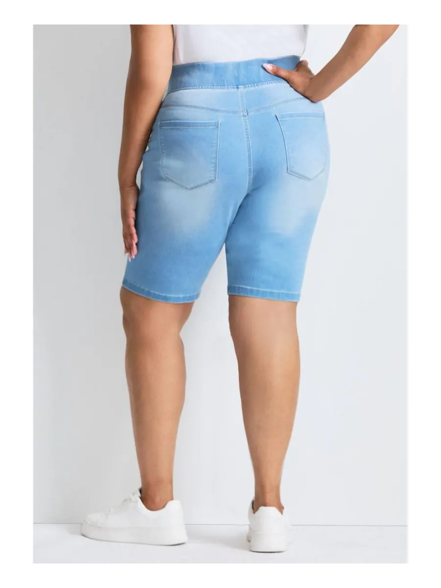 Женские джинсовые шорты Butter Denim Pull On Short AVENUE — изображение 2 из 3, светлая стирка