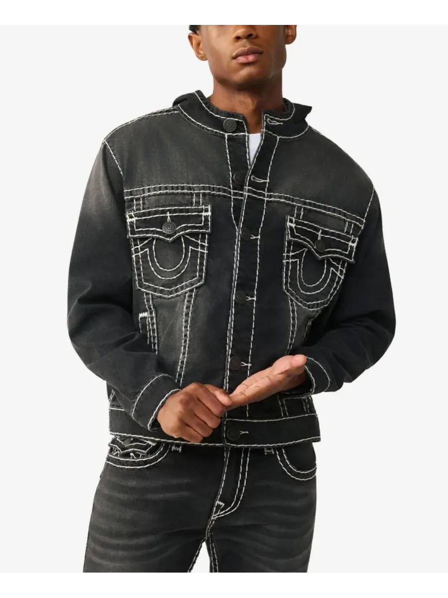 Мужская джинсовая куртка с капюшоном True Religion
