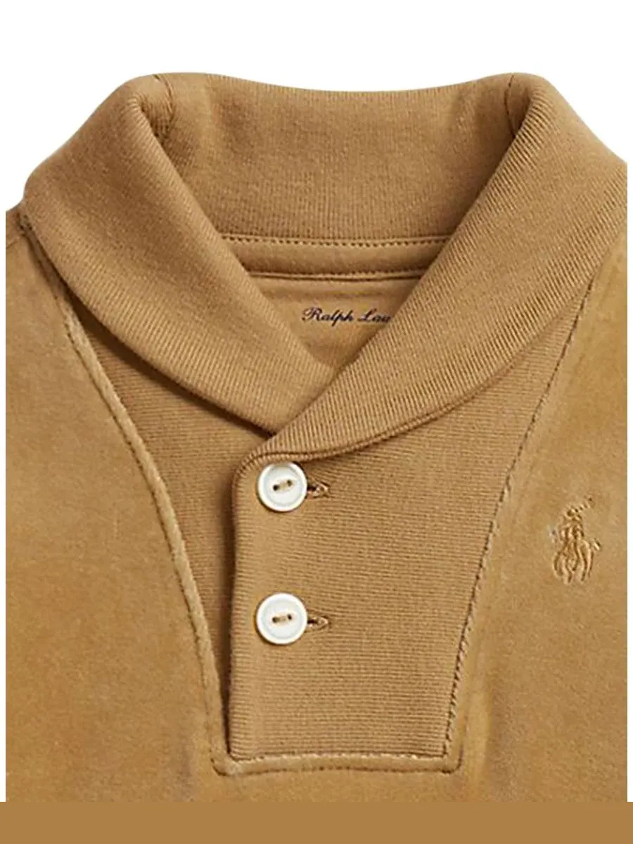 Комплект из свитшота и джоггеров на малыша, с вышивкой Pony Polo Ralph Lauren — изображение 3 из 4, верблюжий