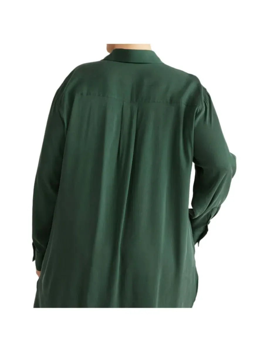 Рубашка oversize из купро с длинным рукавом Artist Universal Standard — изображение 2 из 3, зеленый