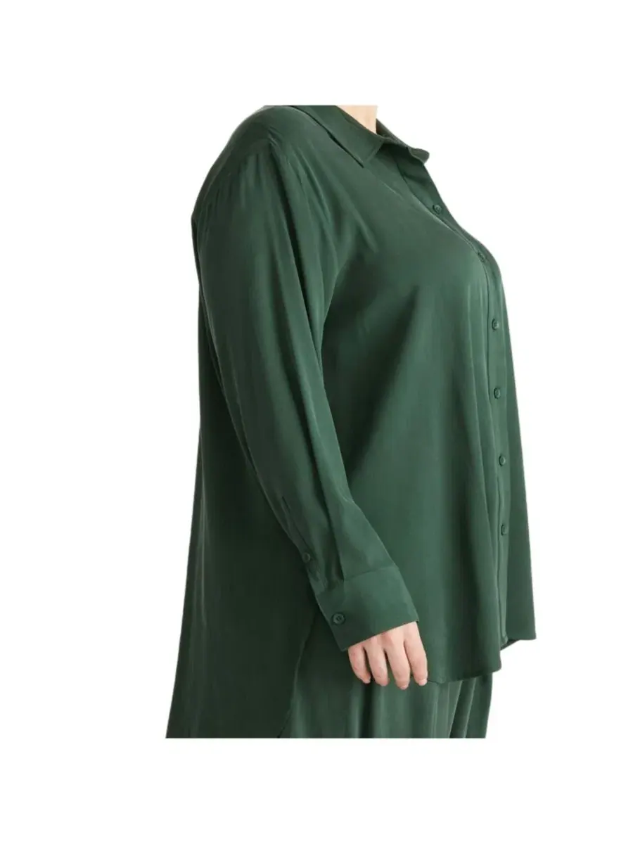 Рубашка oversize из купро с длинным рукавом Artist Universal Standard — изображение 3 из 3, зеленый
