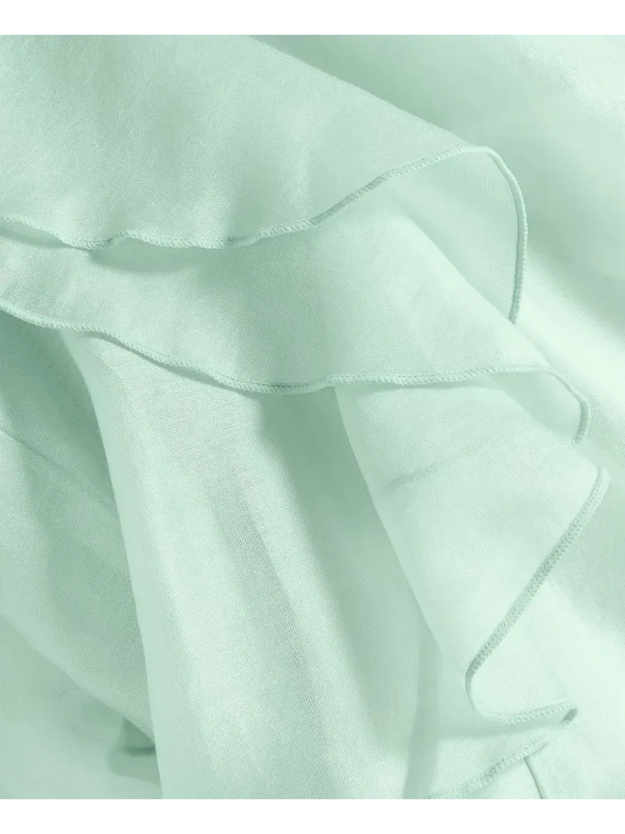 Блуза-пеплум с коротким рукавом-воланами, модель Petite Ruffle-Sleeve Peplum Blouse I.N.C — изображение 4 из 6, зеленый
