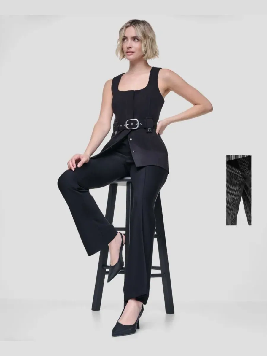 Женский поясной жилет без рукавов DKNY — изображение 5 из 10, черный