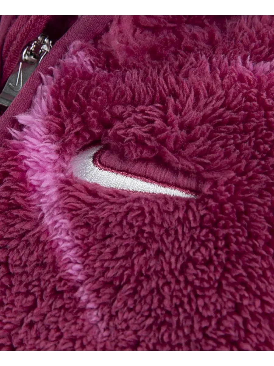 Детский комбинезон на молнии с капюшоном, из флиса, с защитой рук и ног Nike — изображение 3 из 3, свекольный красный