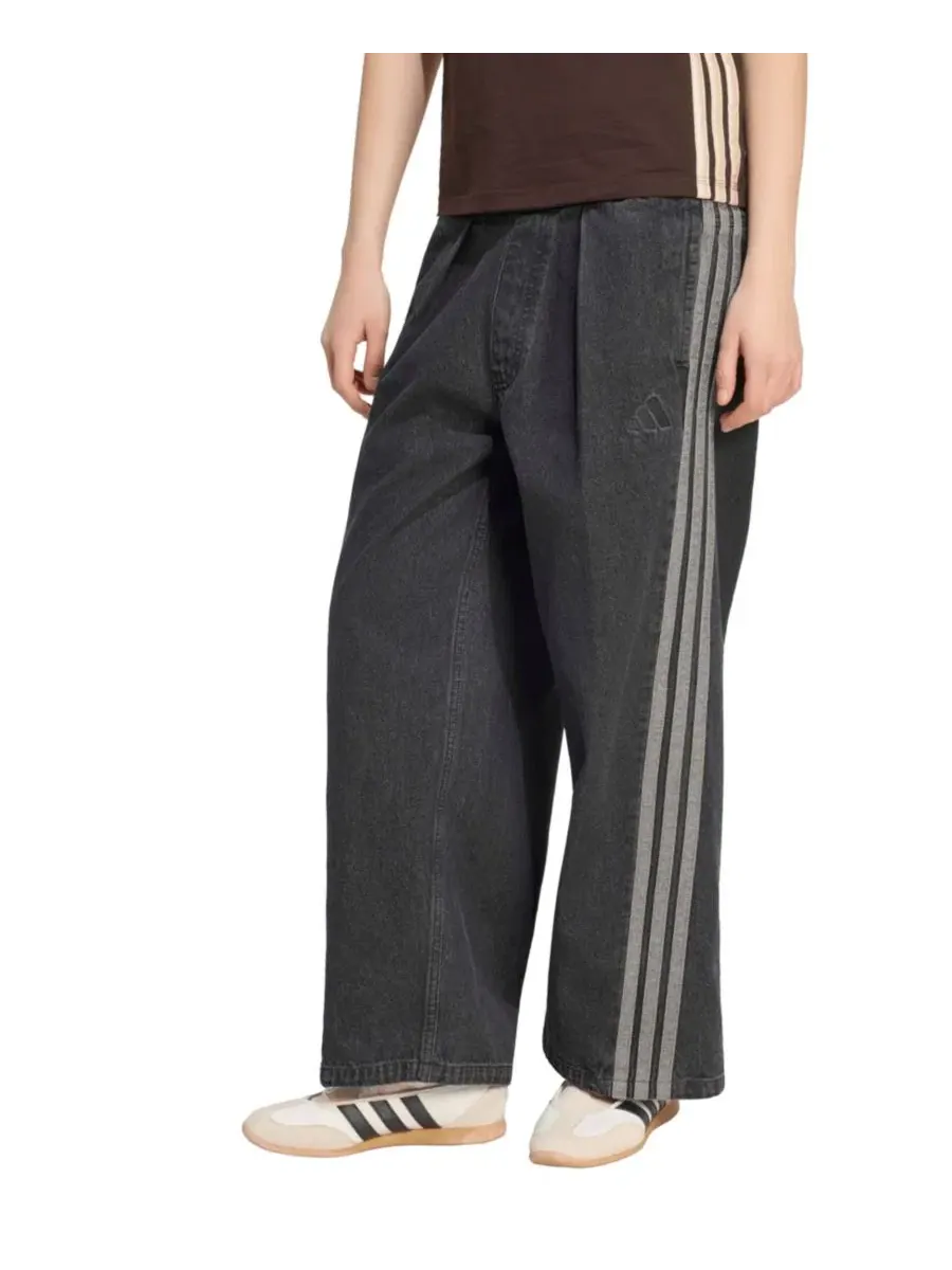 Джинсовые брюки свободного кроя Stadium Washed Denim adidas — изображение 1 из 4, черный