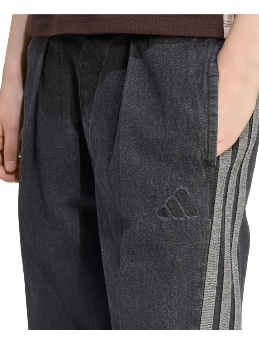 Джинсовые брюки свободного кроя Stadium Washed Denim adidas — изображение 3 из 4, черный