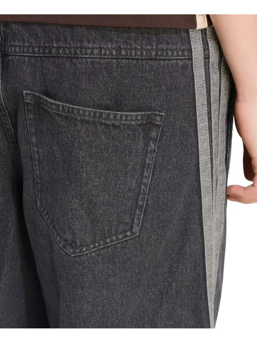 Джинсовые брюки свободного кроя Stadium Washed Denim adidas — изображение 4 из 4, черный
