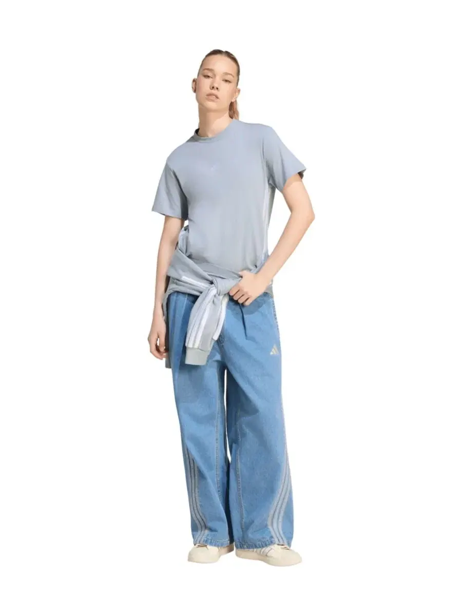 Джинсовые брюки свободного кроя Stadium Washed Denim Loose Fit Pants adidas — изображение 2 из 5, небесно-голубой