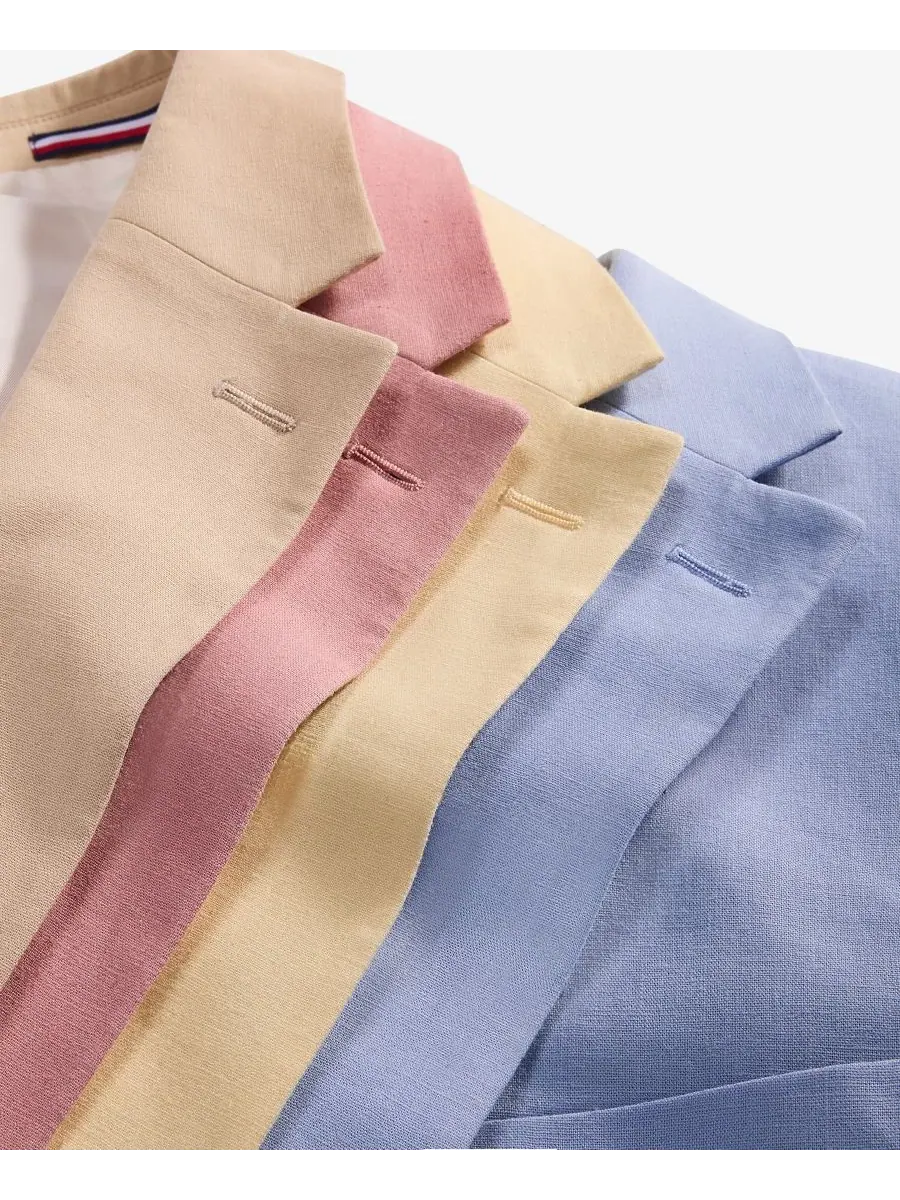 Мужской пиджак современного кроя из льняной смеси Tommy Hilfiger — изображение 5 из 5, белый