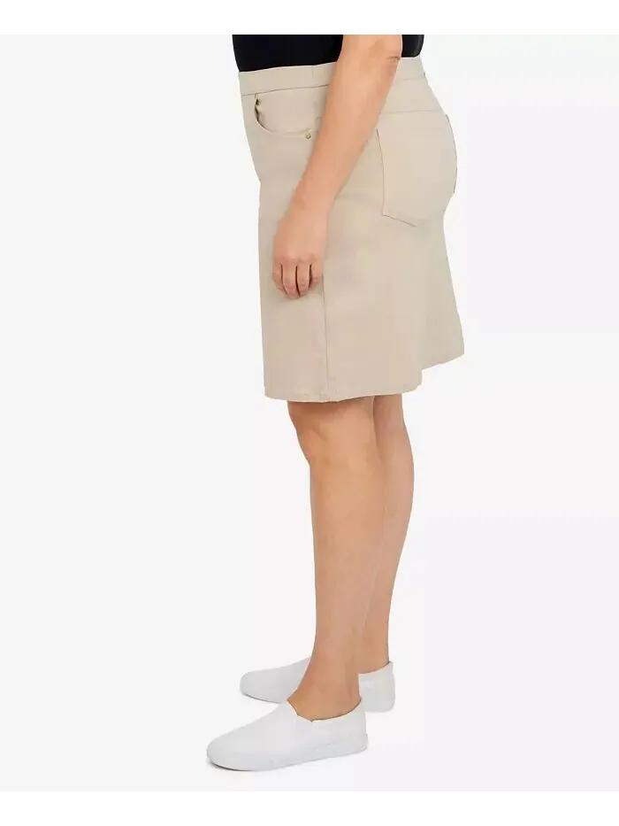 Юбка-шорты Plus Size Essentials Tech Stretch с эластичным поясом HEARTS OF PALM — изображение 4 из 4, чино