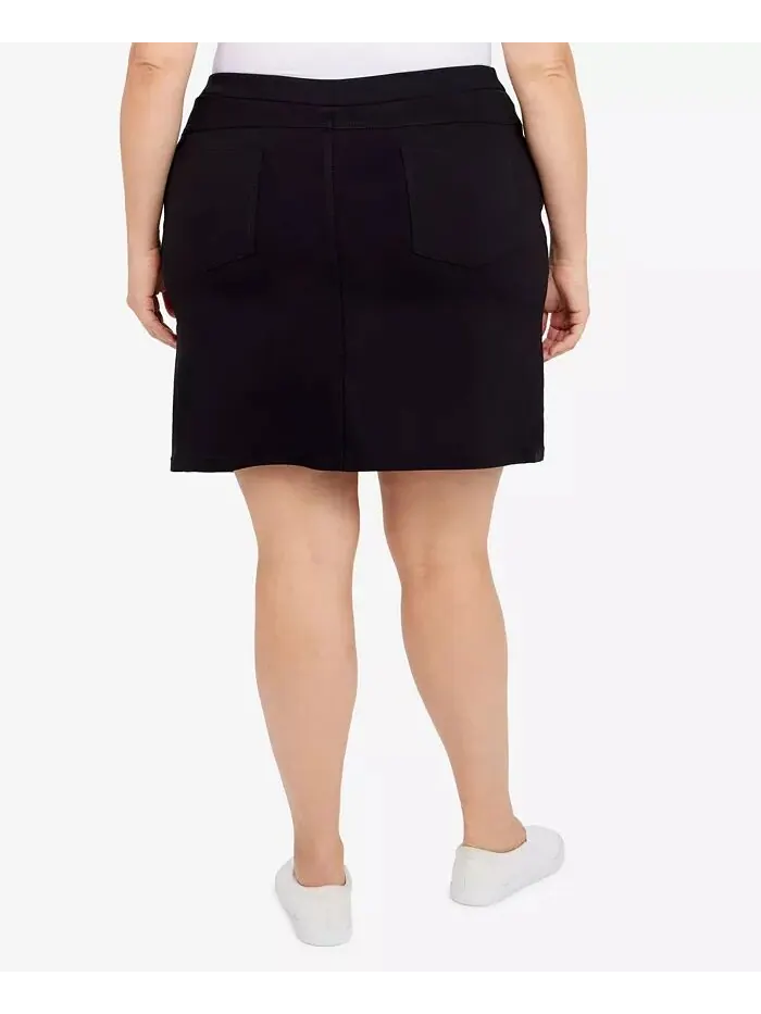 Юбка-шорты Plus Size Essentials Tech Stretch с эластичным поясом HEARTS OF PALM — изображение 2 из 4, черный