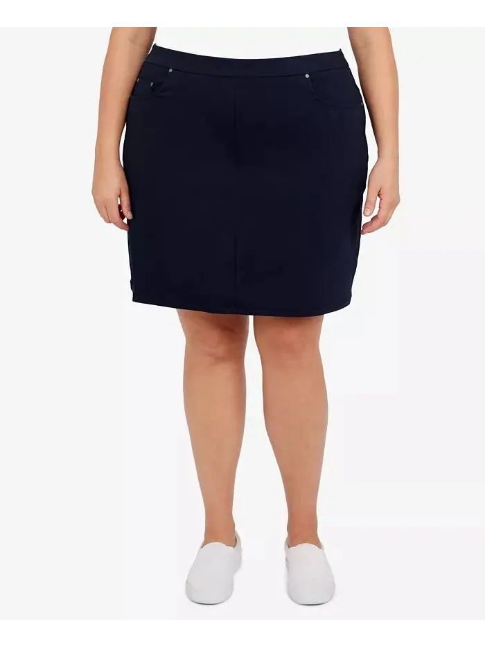 Юбка-шорты Plus Size Essentials Tech Stretch с эластичным поясом HEARTS OF PALM — синий