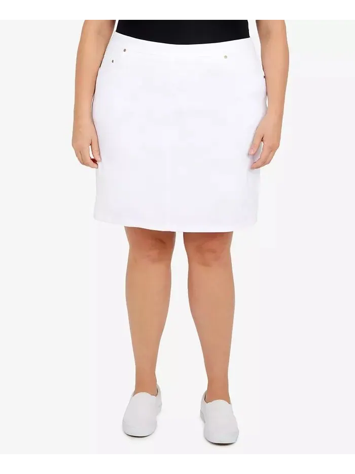 Юбка-шорты Plus Size Essentials Tech Stretch с эластичным поясом HEARTS OF PALM — белый