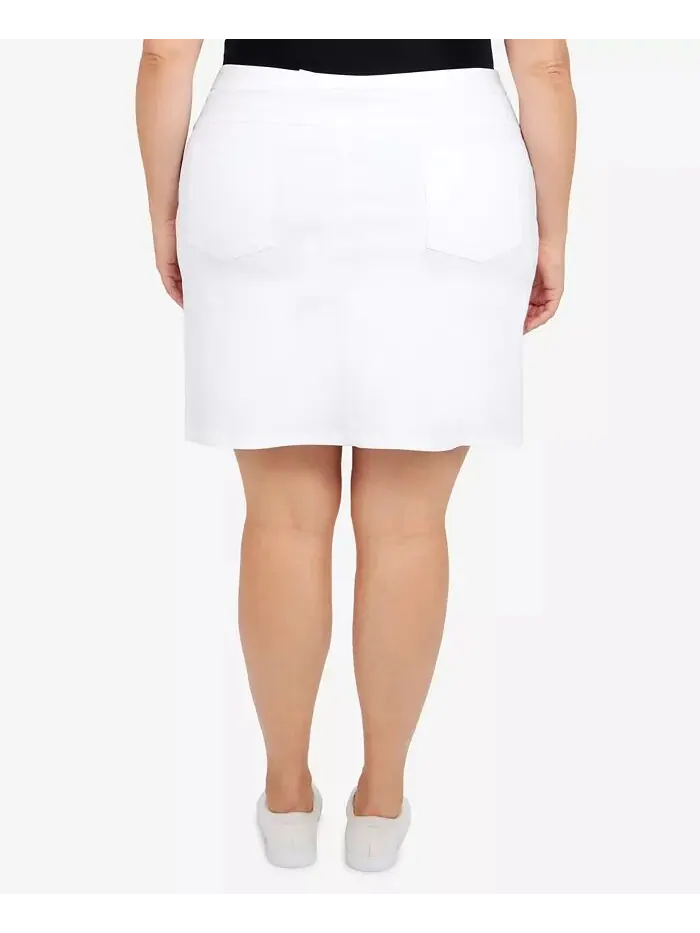 Юбка-шорты Plus Size Essentials Tech Stretch с эластичным поясом HEARTS OF PALM — изображение 2 из 4, белый
