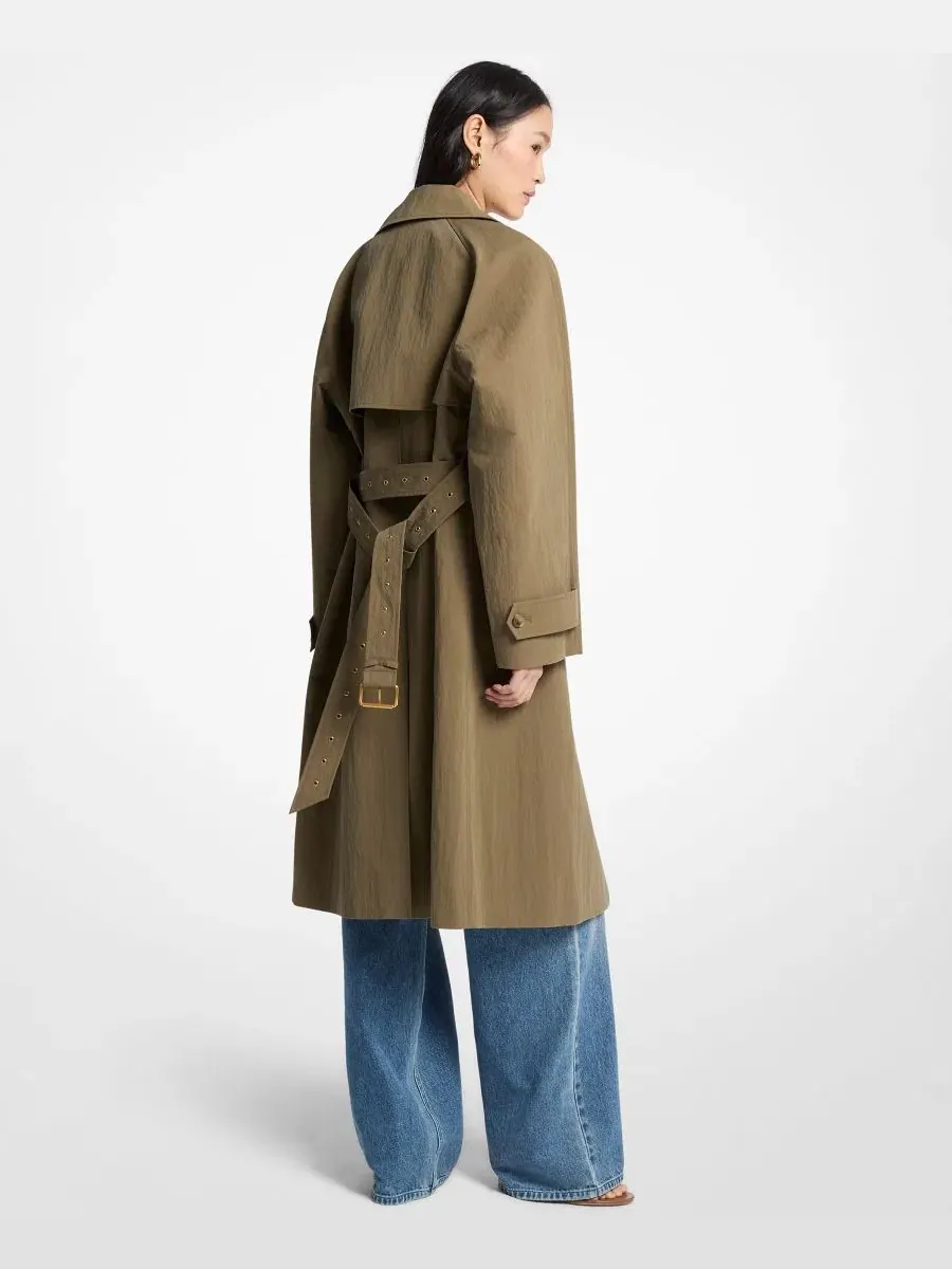 Женский тренч с воротником, свободного кроя и поясом Michael Kors, Duffle — изображение 3 из 3