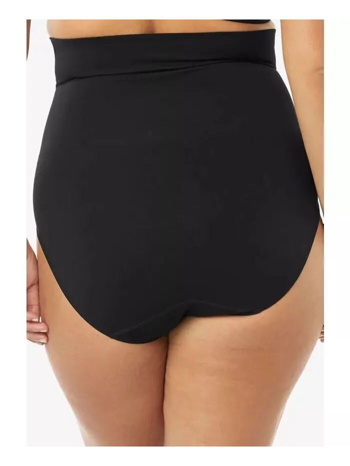 Женские бесшовные трусы-брифы с высокой талией Instant Shaper размера Plus Secret Solutions — изображение 2 из 2, черный