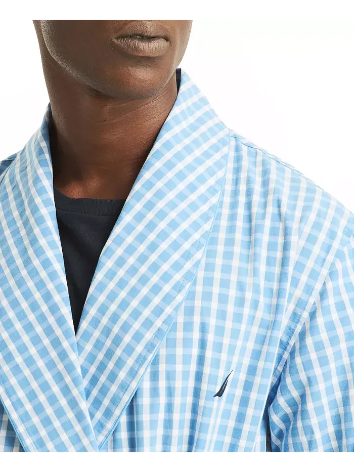 Мужской клетчатый халат Crafted Plaid Nautica — изображение 2 из 4, синий