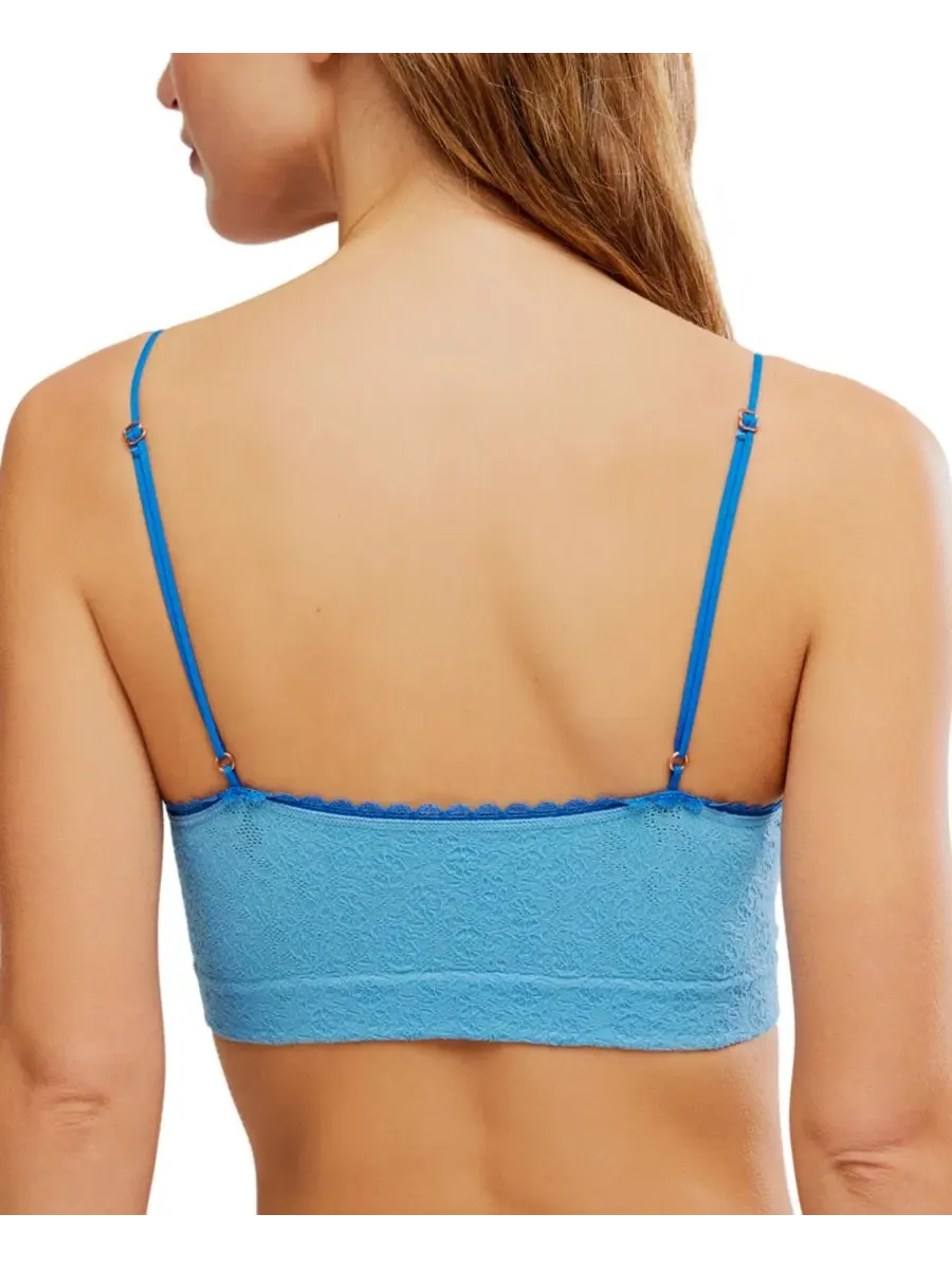 Женский топ-бралетт с цветочным жаккардом, модель Sweet Pointelle Seamless Free People — изображение 4 из 4, аквамариновый