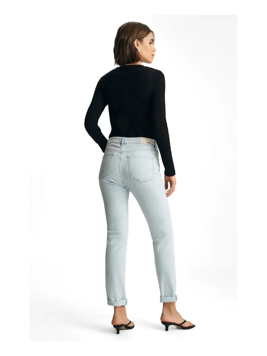 Джинсы boyfriend с заниженной талией Bleached Feather Blue Mavi Jeans — изображение 3 из 6, синий