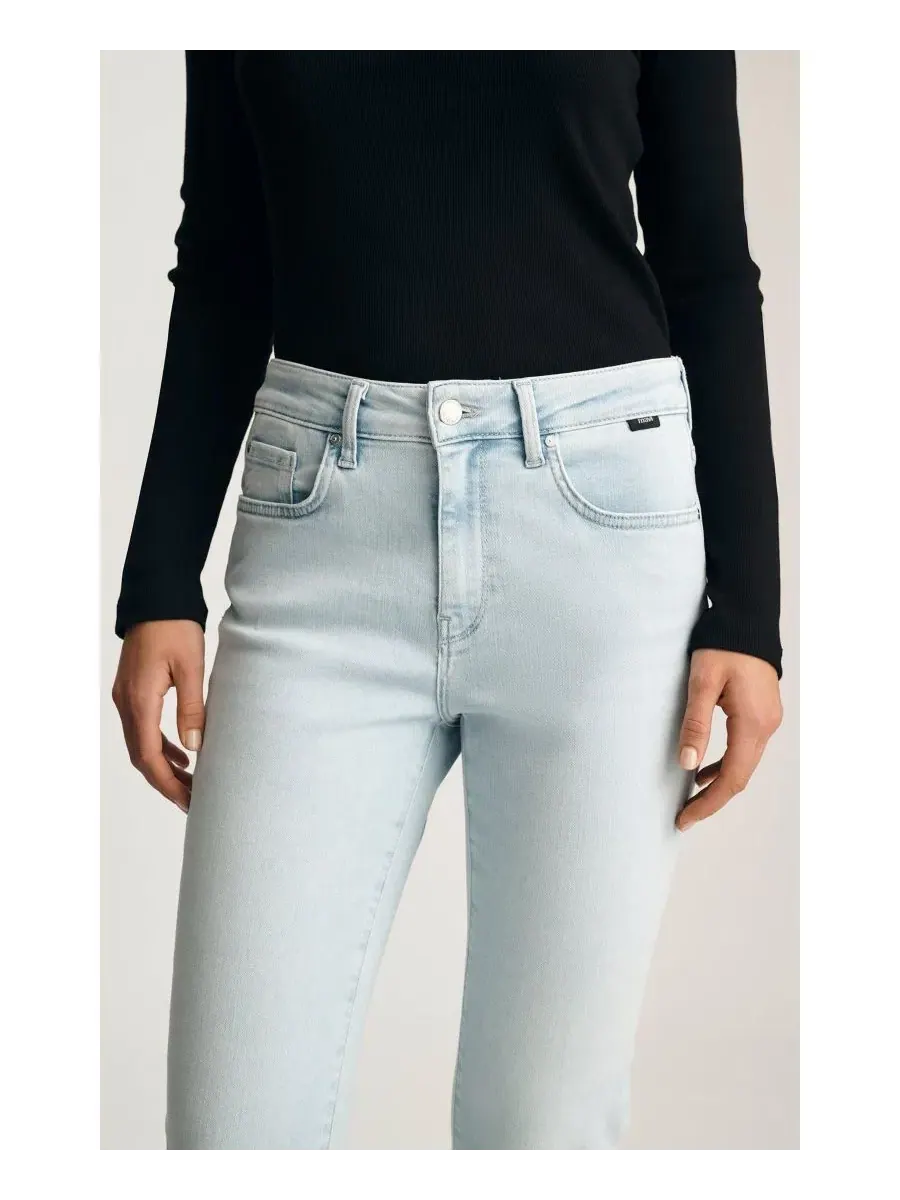 Джинсы boyfriend с заниженной талией Bleached Feather Blue Mavi Jeans — изображение 6 из 6, синий