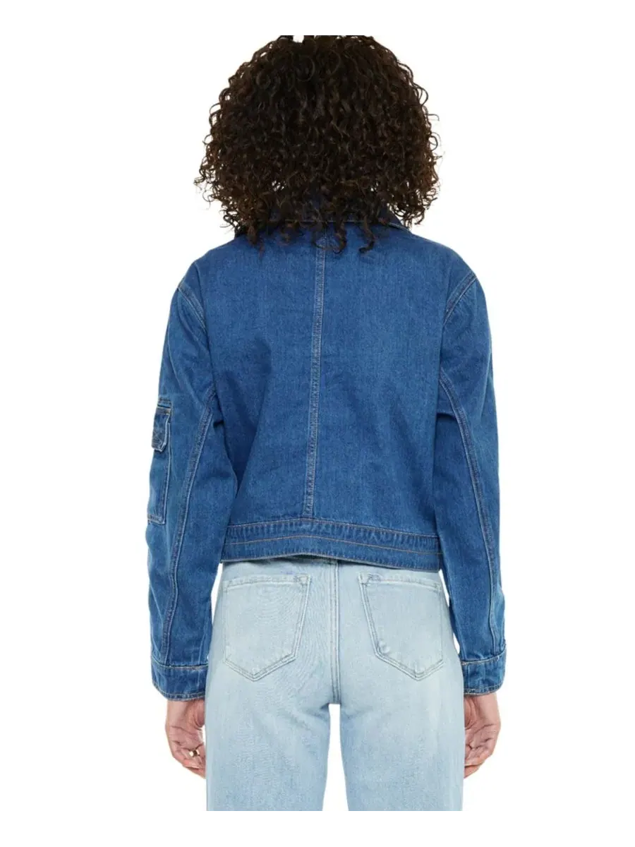 Джинсовая куртка-ветровка Jailene Denim Windbreaker KanCan — изображение 2 из 8, черный