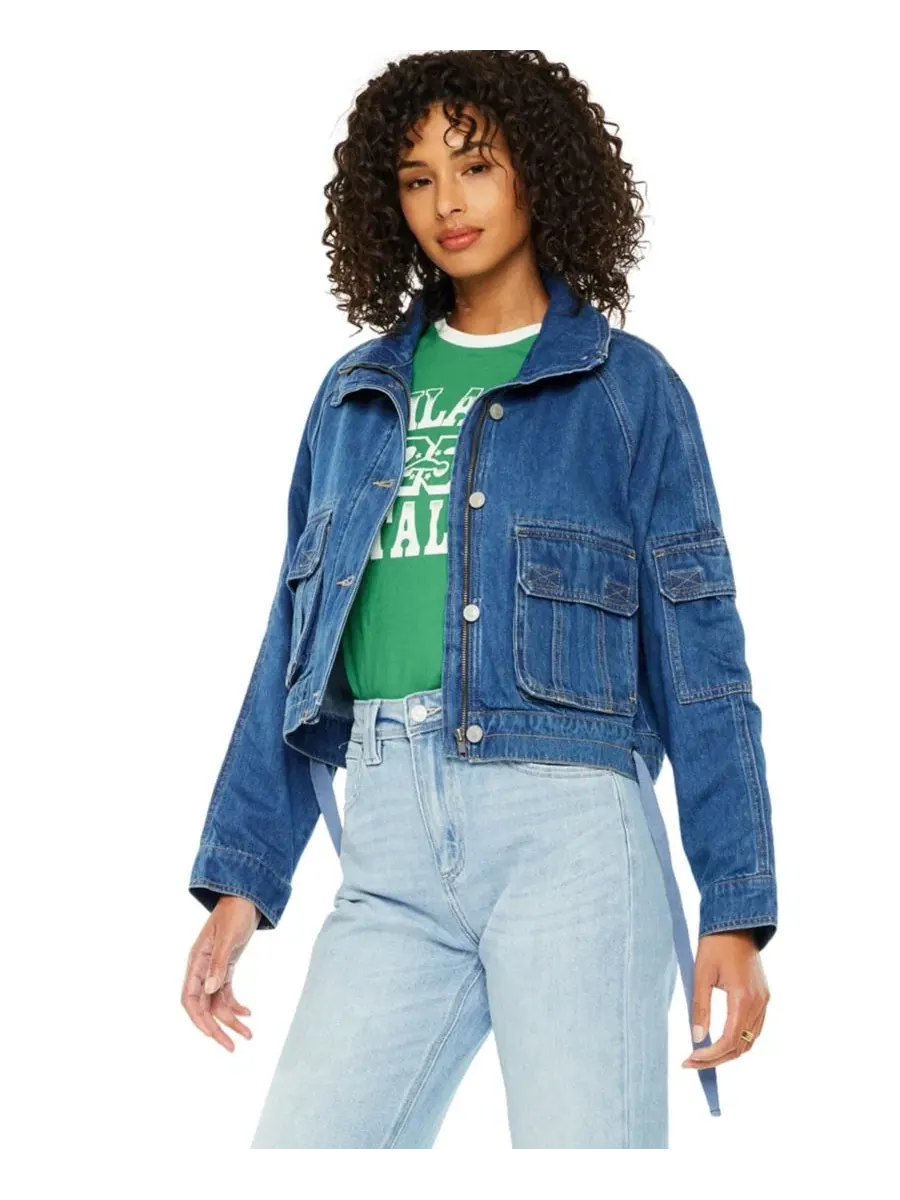 Джинсовая куртка-ветровка Jailene Denim Windbreaker KanCan — изображение 4 из 8, черный
