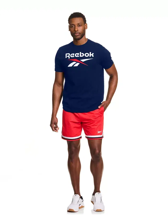 Мужская классическая футболка с логотипом Reebok — изображение 3 из 3, синий