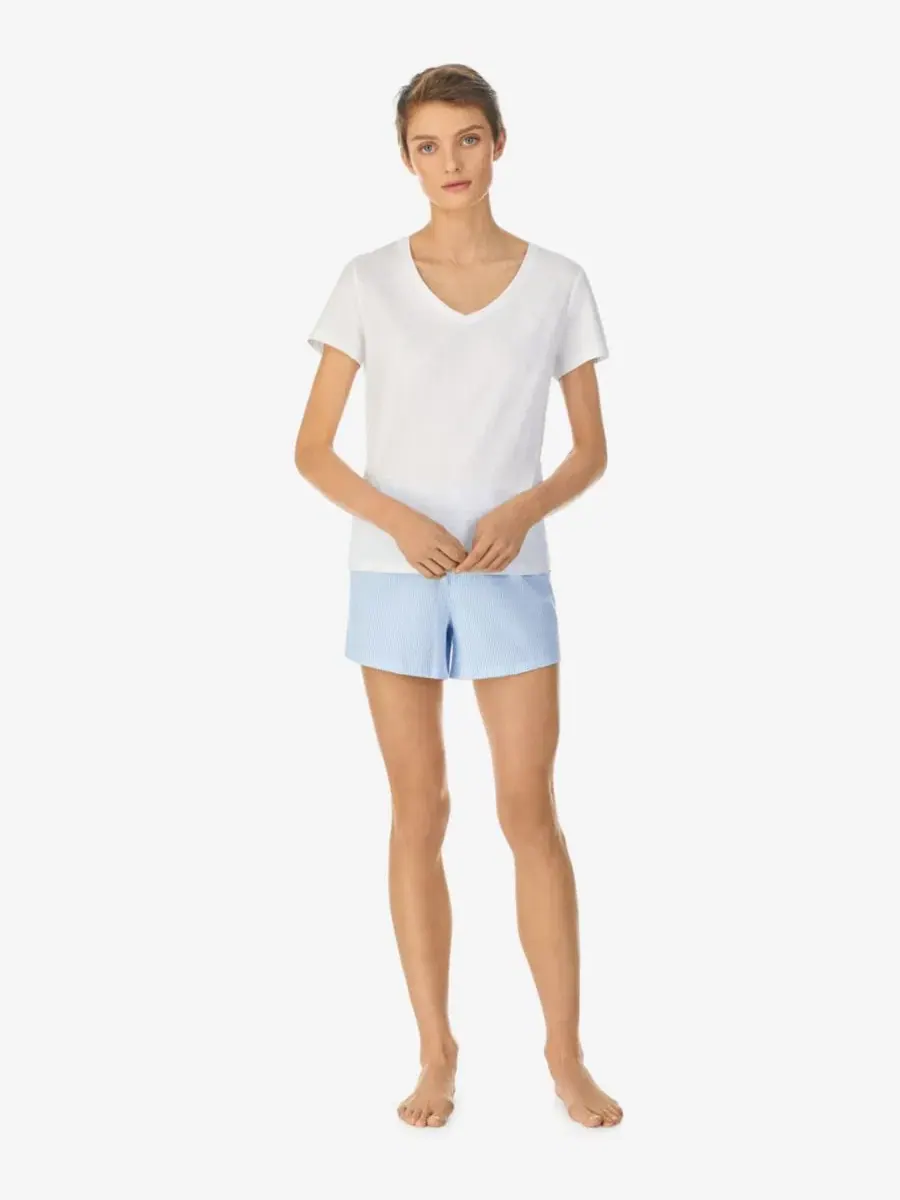 Шорты-боксеры с принтом Classic Striped Boxer Pajama Short Lauren Ralph Lauren — изображение 2 из 3, синий белый