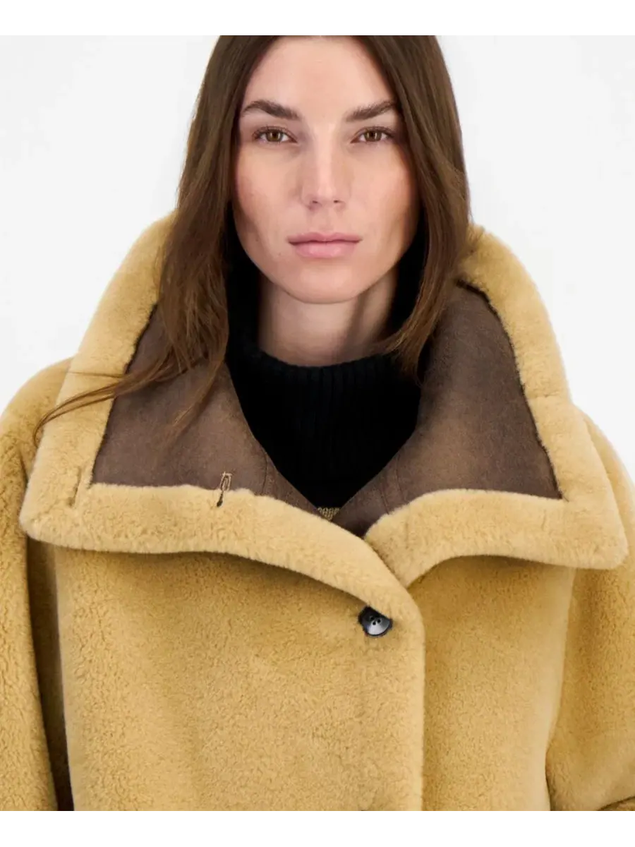 Женская куртка из флиса с воротником-хомутом Calvin Klein — изображение 3 из 3, карамель
