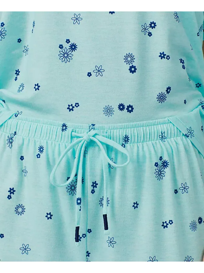 Пижамный комплект с принтом: топ с рукавами 3/4 и капри Cuddl Duds — изображение 3 из 3, мульти