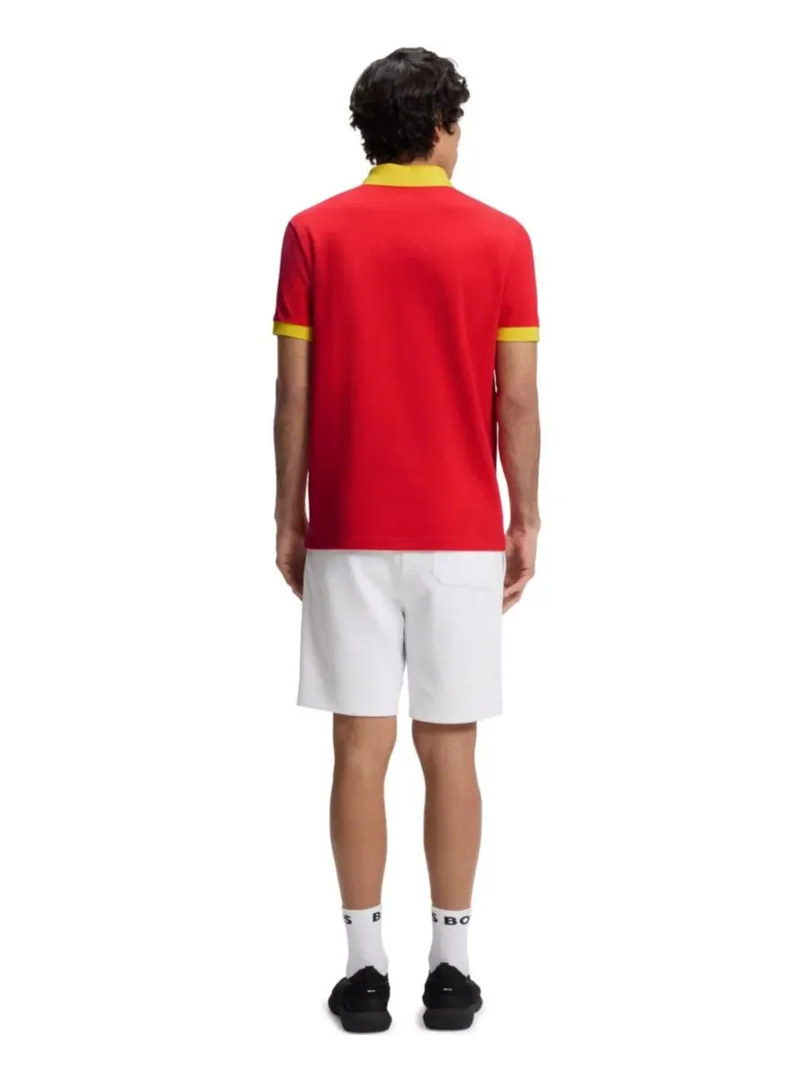 Мужская рубашка поло с отделкой в виде флага Испании (Paddy Spain Country Flag Trim) Boss By Hugo — изображение 2 из 5