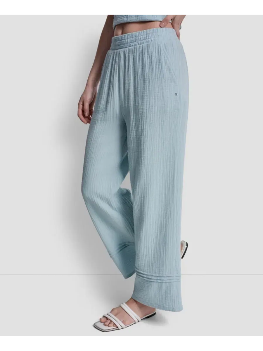 Укороченные брюки прямого кроя из марли, надеваемые через голову Dkny Jeans — изображение 3 из 13, минеральный