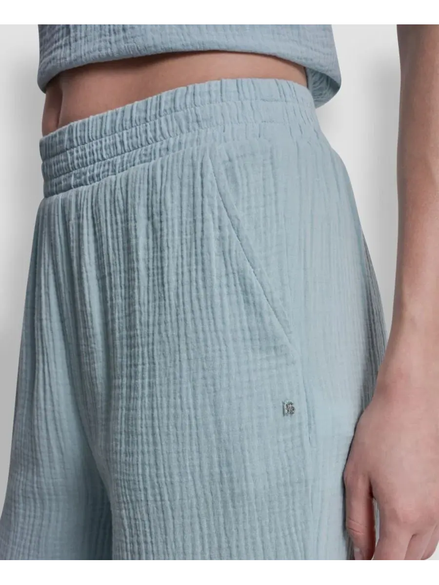 Укороченные брюки прямого кроя из марли, надеваемые через голову Dkny Jeans — изображение 4 из 13, минеральный