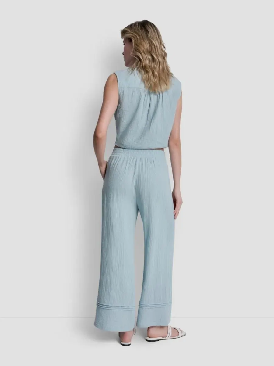 Укороченные брюки прямого кроя из марли, надеваемые через голову Dkny Jeans — изображение 7 из 13, минеральный