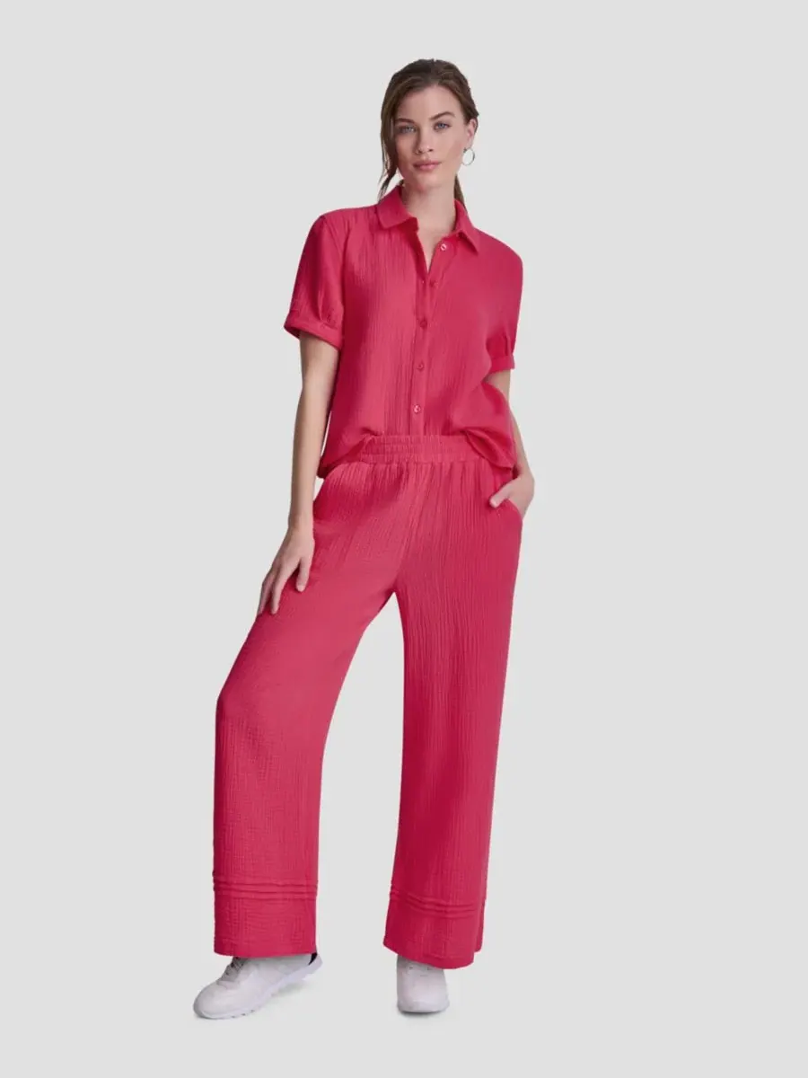 Укороченные брюки прямого кроя из марли, надеваемые через голову Dkny Jeans — изображение 2 из 6