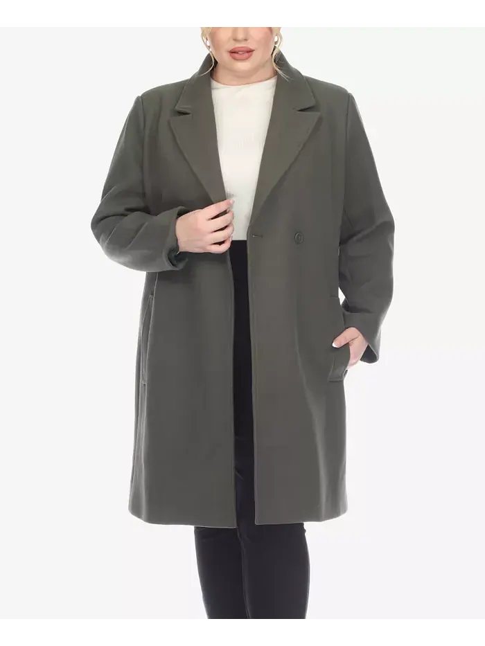 Пальто Walker Classic размера Plus White Mark — изображение 1 из 4, оливковый