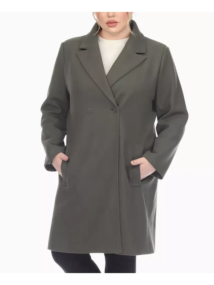 Пальто Walker Classic размера Plus White Mark — изображение 3 из 4, оливковый