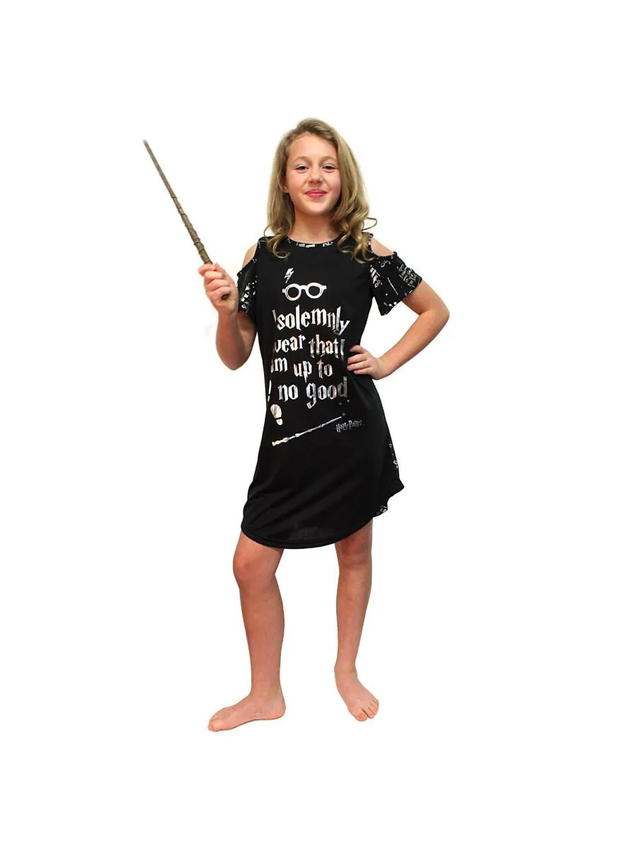 Детская ночная рубашка-пижама Intimo Girls' "Solemnly Swear" с открытыми плечами Harry Potter
