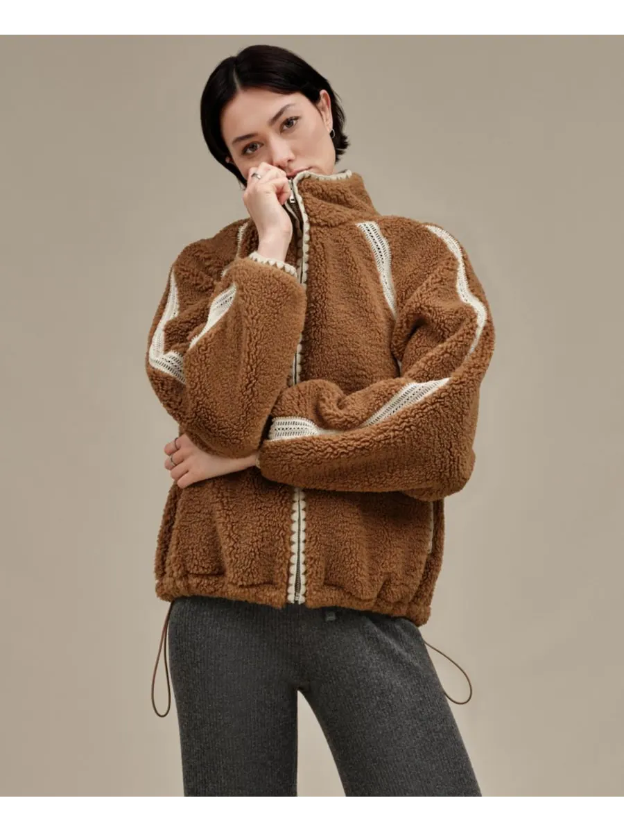 Женская вязаная куртка Nikia Crochet Fluff Jacket UGG — изображение 1 из 6, коричневый