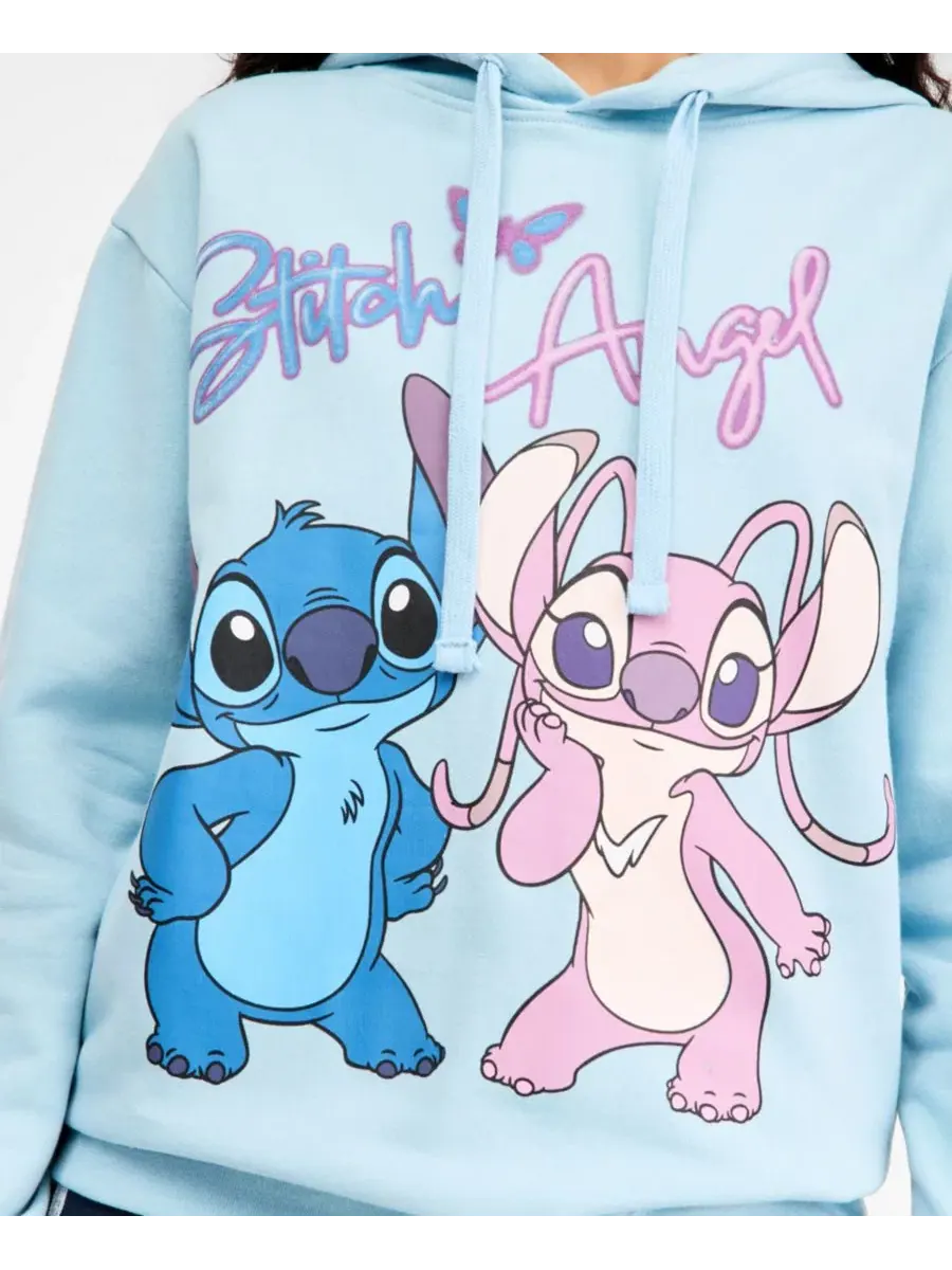 Худи с графическим принтом Stitch & Angel Stitch — изображение 3 из 4, синий