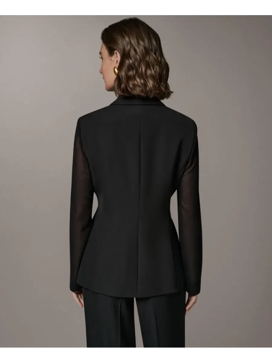 Женский двубортный блейзер с длинным рукавом Donna Karan New York — изображение 5 из 10, черный