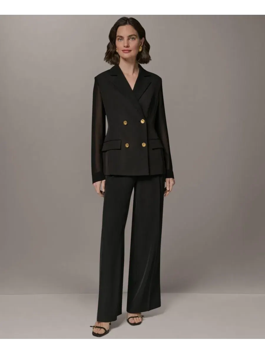 Женский двубортный блейзер с длинным рукавом Donna Karan New York — изображение 7 из 10, черный