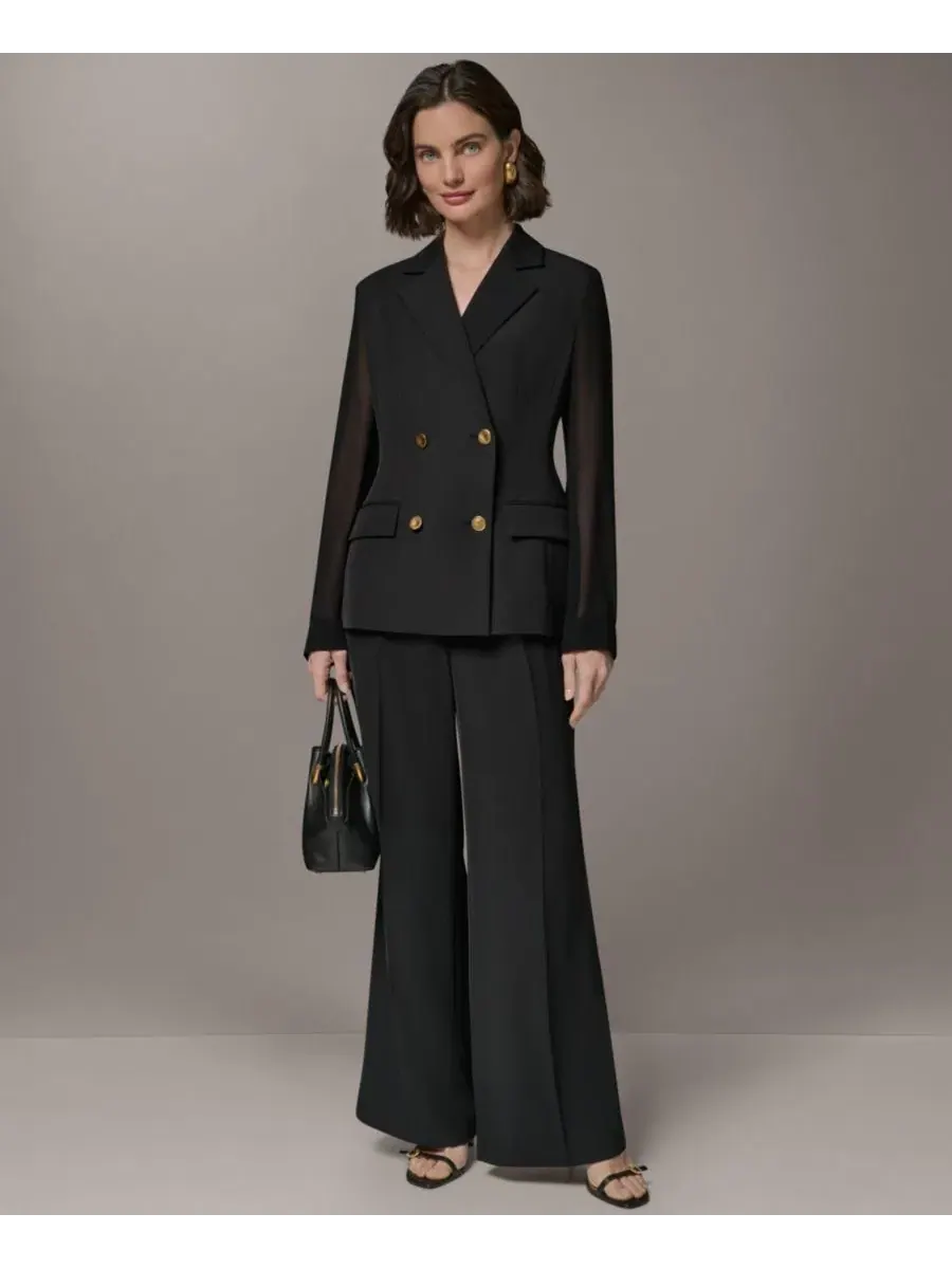 Женский двубортный блейзер с длинным рукавом Donna Karan New York — изображение 8 из 10, черный